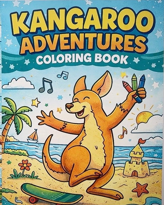 Kangaroo Adventures Coloring Book cover