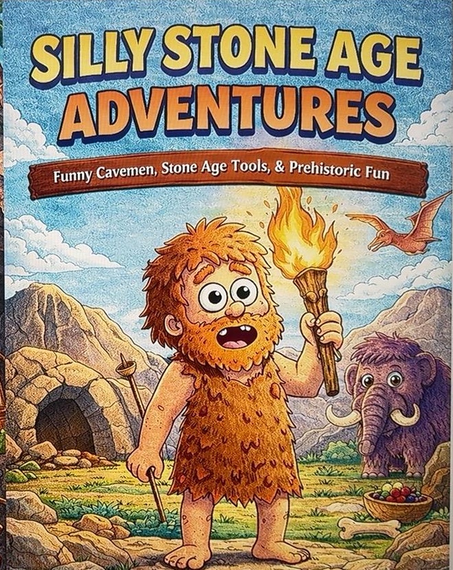 Silly Stone Age Adventures: A Caveman Coloring Book cover