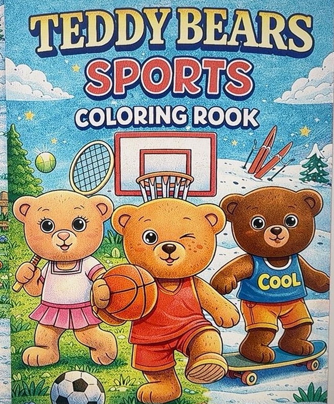 Teddy Bears Sports Coloring Book: Fun and Active Teddy Bear Adventures to Color cover