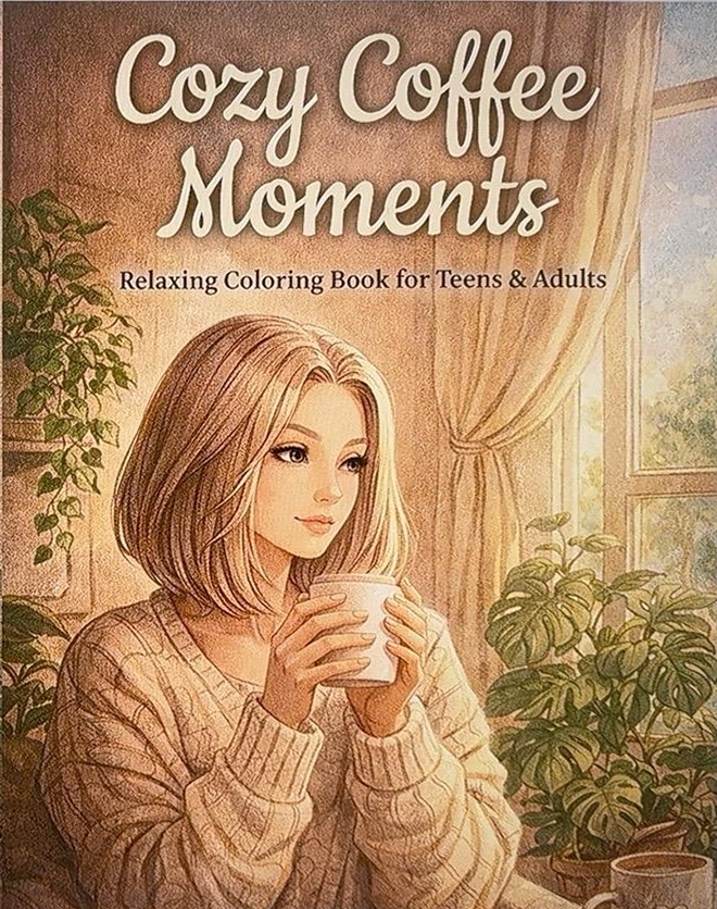 Cozy Coffee Moments: Slow Down and Color Your Worries Away cover