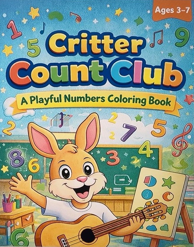 Critter Count Club: A Playful Numbers Coloring Book cover