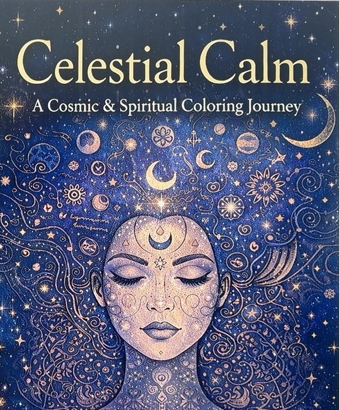 Celestial Calm: A Cosmic & Spiritual Coloring Journey cover