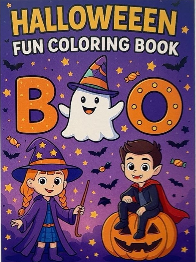 Boo Halloween Fun Coloring Book: Fun and Easy Halloween Coloring Pages for Kids cover